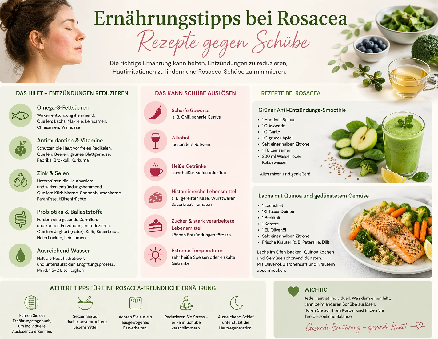 Ernährungstipps bei Rosacea